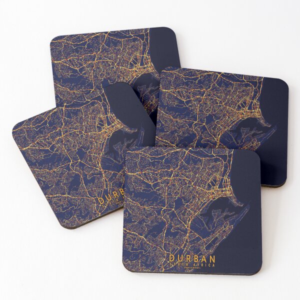 Item preview, Durban, KwaZulu-Natal, South Africa Map  - City At Night designed and sold by deMAP.