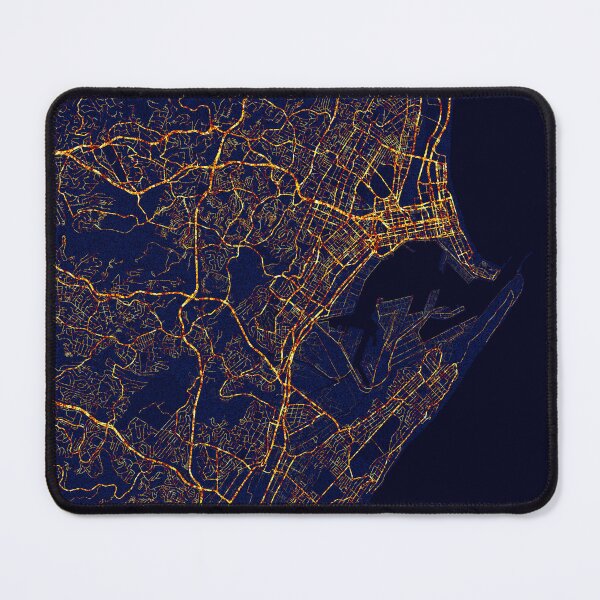 Item preview, Durban, KwaZulu-Natal, South Africa Map - City At Night designed and sold by deMAP.