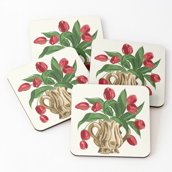 Item preview, Vase Of Tulips// Red Tulips Digital Painting  designed and sold by MadisonCanvas.