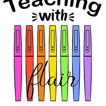 Teacher Flair Pen Pattern with White Background Greeting Card for