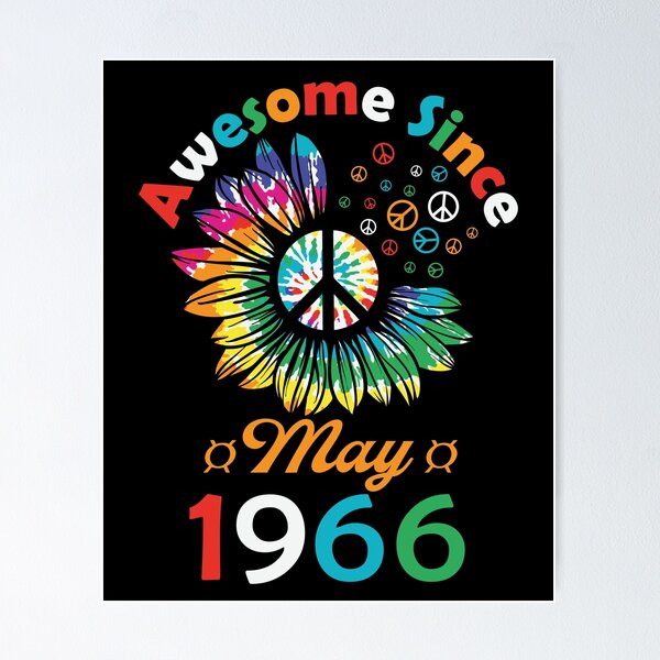 Item preview, Funny Birthday Quote, Awesome Since May 1966, Retro Birthday designed and sold by Estrytee.