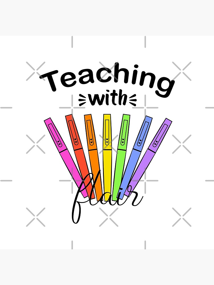 Flair Pens - Teach the Rainbow Sticker for Sale by schoolpsychlife