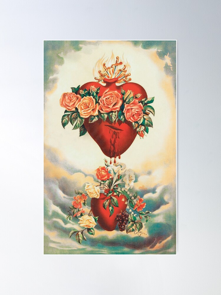 Sacred Heart of Jesus Immaculate Heart of Mary Virgin 8 X 10 Unframed Wall  Art Print Poster Picture Catholic Religious Sagrado Corazon 