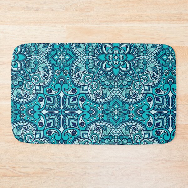 Item preview, Floral Mandala Repeat Pattern - Cerulean Blue designed and sold by SemDesigns1.