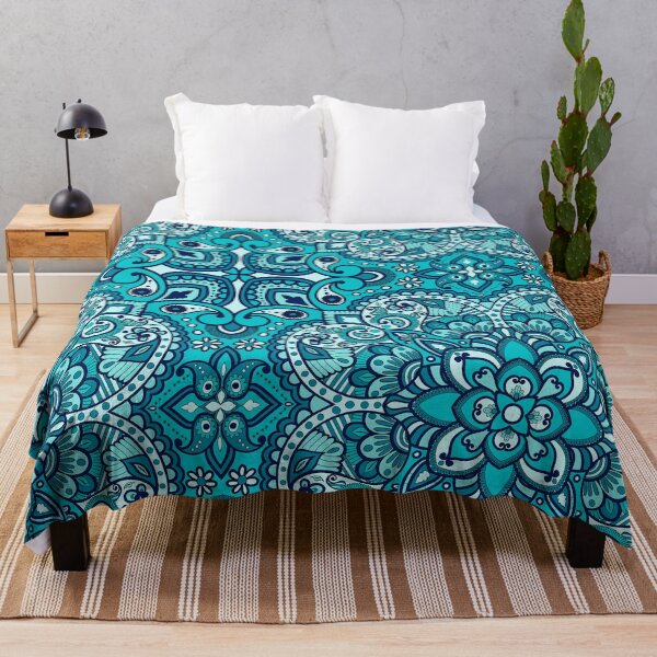 Item preview, Floral Mandala Repeat Pattern - Cerulean Blue designed and sold by SemDesigns1.