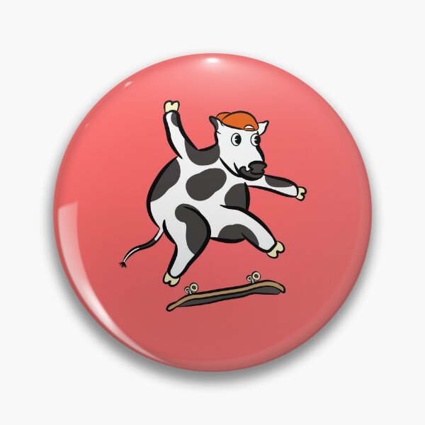 Item preview, Cartoon cow doing a kickflip skating gnarly designed and sold by Captain-Jackson.