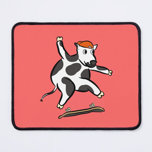 Item preview, Cartoon cow doing a kickflip skating gnarly designed and sold by Captain-Jackson.