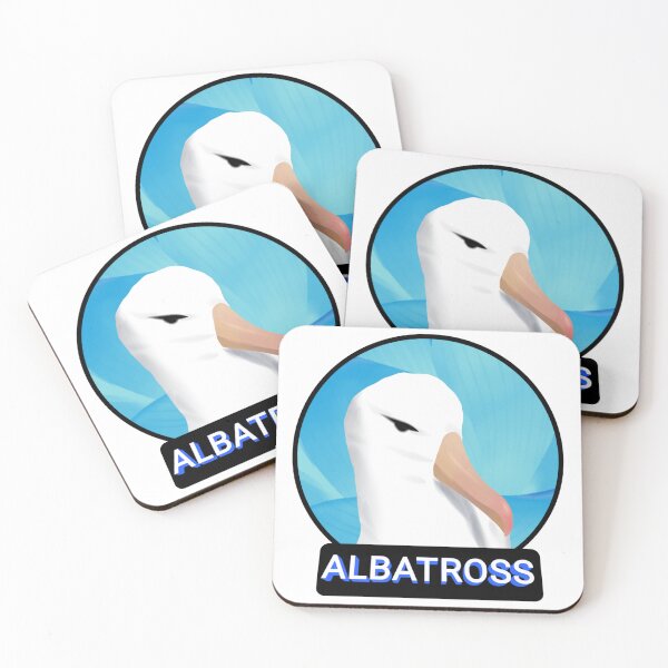 Item preview, Cute Albatross head in dark blue background designed and sold by Midnightviera.