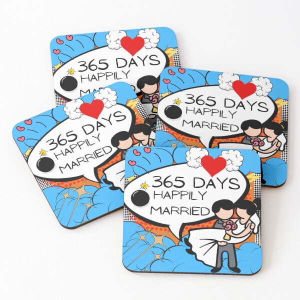 Item preview, 365 days happily married anniversary  gift comic strip design designed and sold by Yaatra.