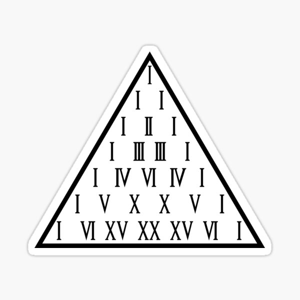 Pascal's Triangle Roman Numerals Sticker