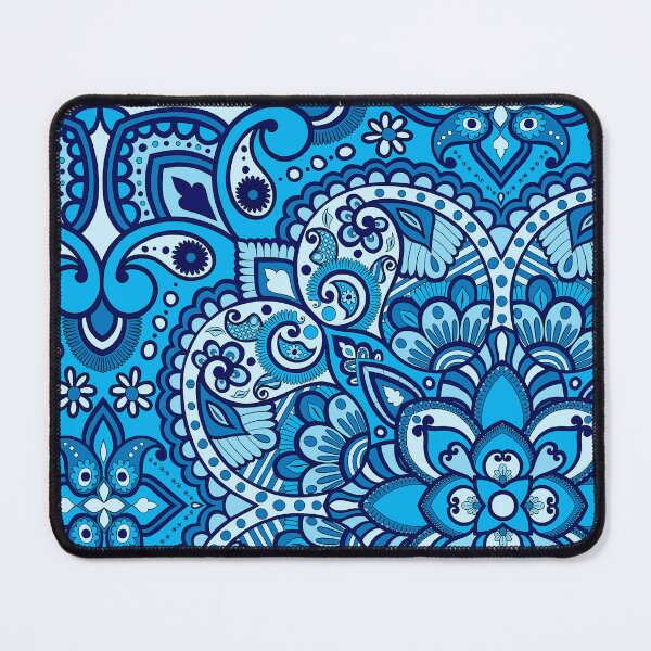 Item preview, Floral Mandala Repeat Pattern - Deep Sea Blue designed and sold by SemDesigns1.
