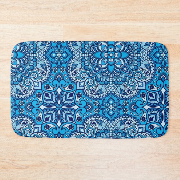 Item preview, Floral Mandala Repeat Pattern - Deep Sea Blue designed and sold by SemDesigns1.