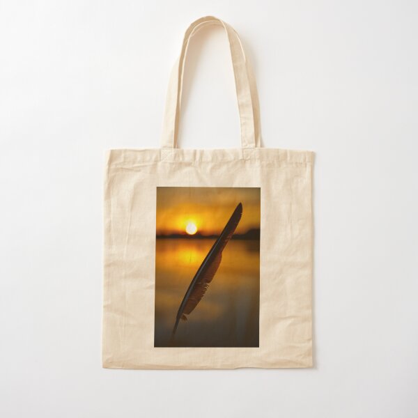 Feather in sunset Cotton Tote Bag