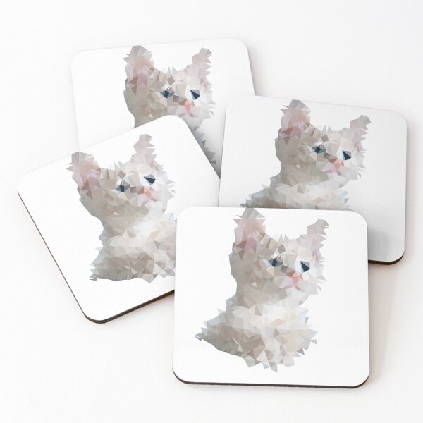 Item preview, Cute white cat kitty head low poly designed and sold by philbraxton.