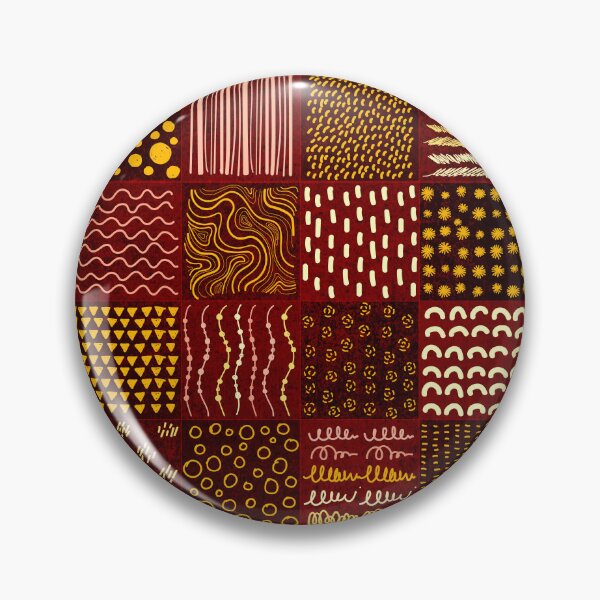 Item preview, Black, Red And Gold Seamless Pattern With Line Art, Triangles And Circles  designed and sold by NawalMagdy.
