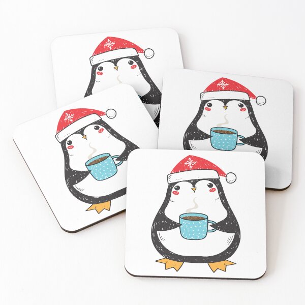 Item preview, Cute Winter Penguin Drinking Coffee designed and sold by dass-art.