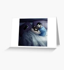 lonely with bear FullCG Greeting Card