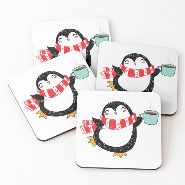 Item preview, Funny Winter Penguin Drinking Coffee designed and sold by dass-art.