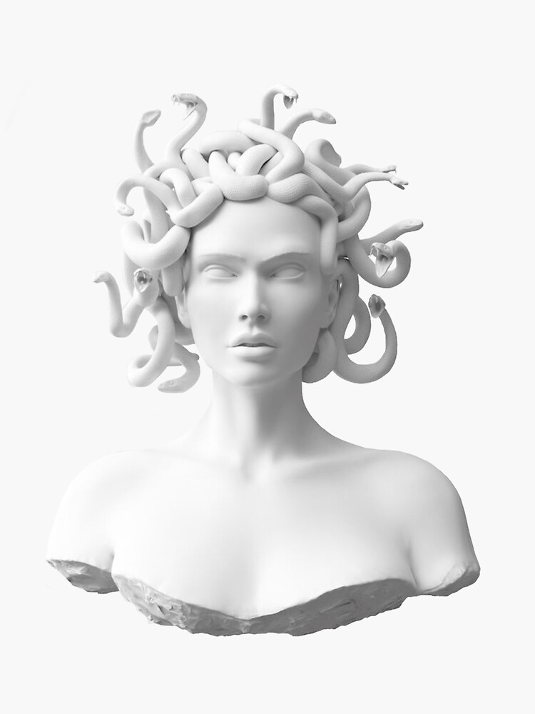 Medusa - Greek Mythology Sculpture' Sticker
