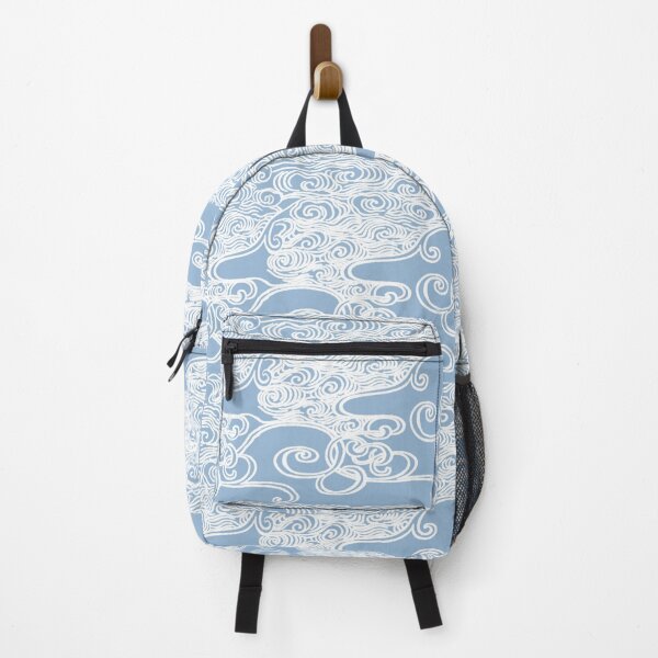 Item preview, Japanese Waves In Pastel Blue Simple White Line Illustration designed and sold by TrulyEpoque.