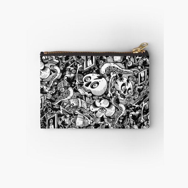 Item preview, Black and White Doodle pattern Chaos designed and sold by fakeface.