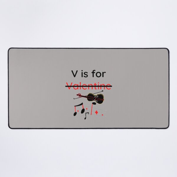 Item preview, V is for violin music note graphic strikeout valentine designed and sold by neliswaj.