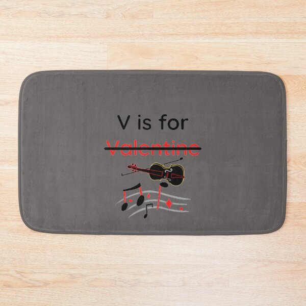 Item preview, V is for violin music note graphic strikeout valentine designed and sold by neliswaj.