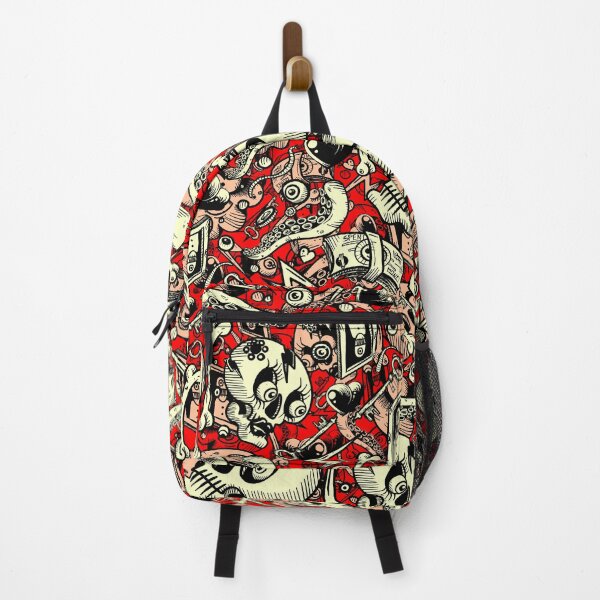 Item preview, Red Doodle pattern Chaos designed and sold by fakeface.