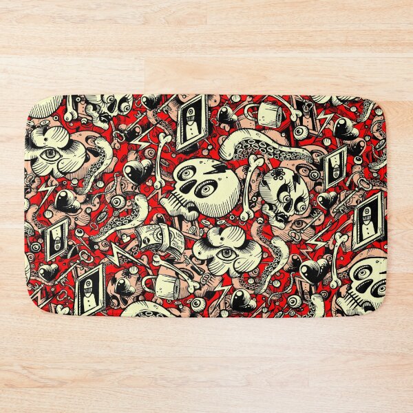 Item preview, Red Doodle pattern Chaos designed and sold by fakeface.