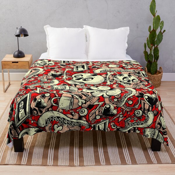 Item preview, Red Doodle pattern Chaos designed and sold by fakeface.