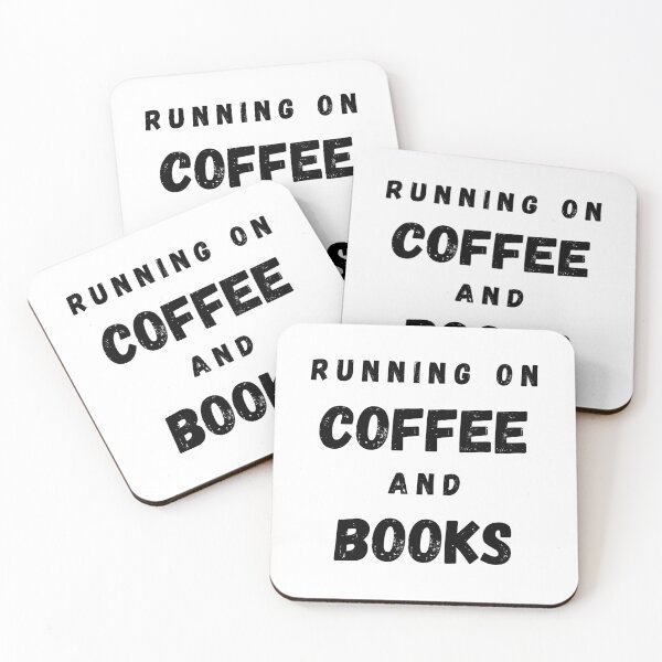 Item preview, Running On Coffee And Books Funny Sayings designed and sold by LuckyKermit.