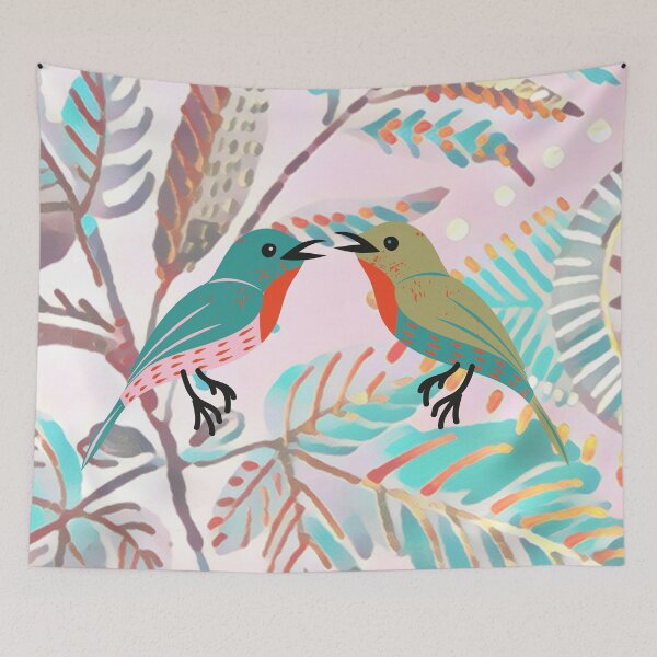 Item preview, Harmonious Hummingbirds Amidst Tropical Foliage designed and sold by DonneeCreations.