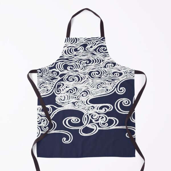 Item preview, Japanese Waves In Ink Blue Simple White Line Illustration designed and sold by TrulyEpoque.