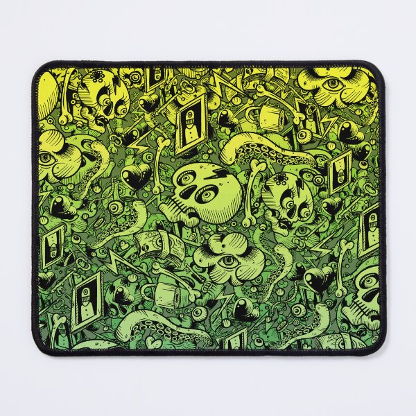 Item preview, Green Doodle pattern Chaos designed and sold by fakeface.