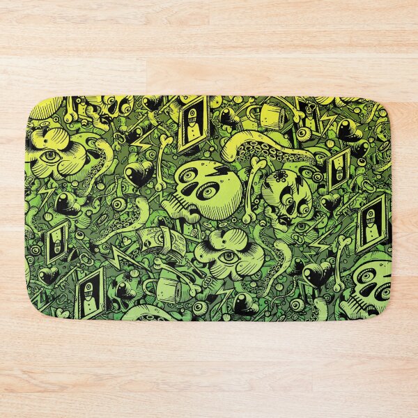 Item preview, Green Doodle pattern Chaos designed and sold by fakeface.