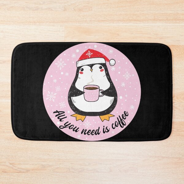 Item preview, Cute Penguin Drinking Coffee Pink Circle designed and sold by dass-art.