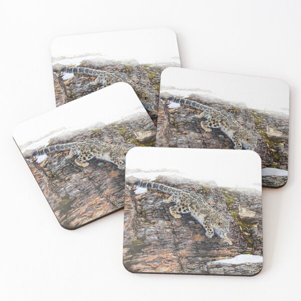 Item preview, Snow Leopard on rocky ledge designed and sold by James Cumming.
