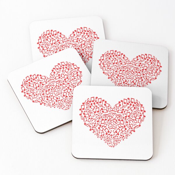 Item preview, Cute Red Musical Notes Heart For Valentines Day Music - Valentines Day Music designed and sold by Funwithmusic.