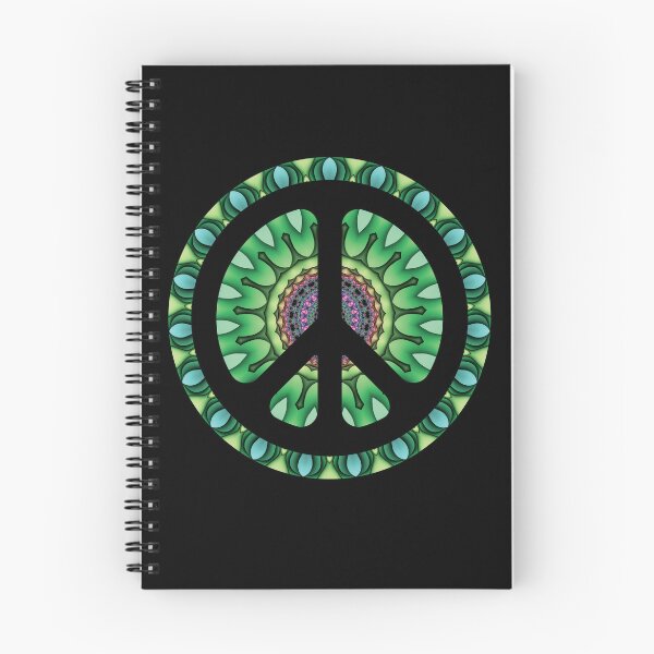 Item preview, CND Peace symbol in green kaleidoscopic flower  designed and sold by effervescence.
