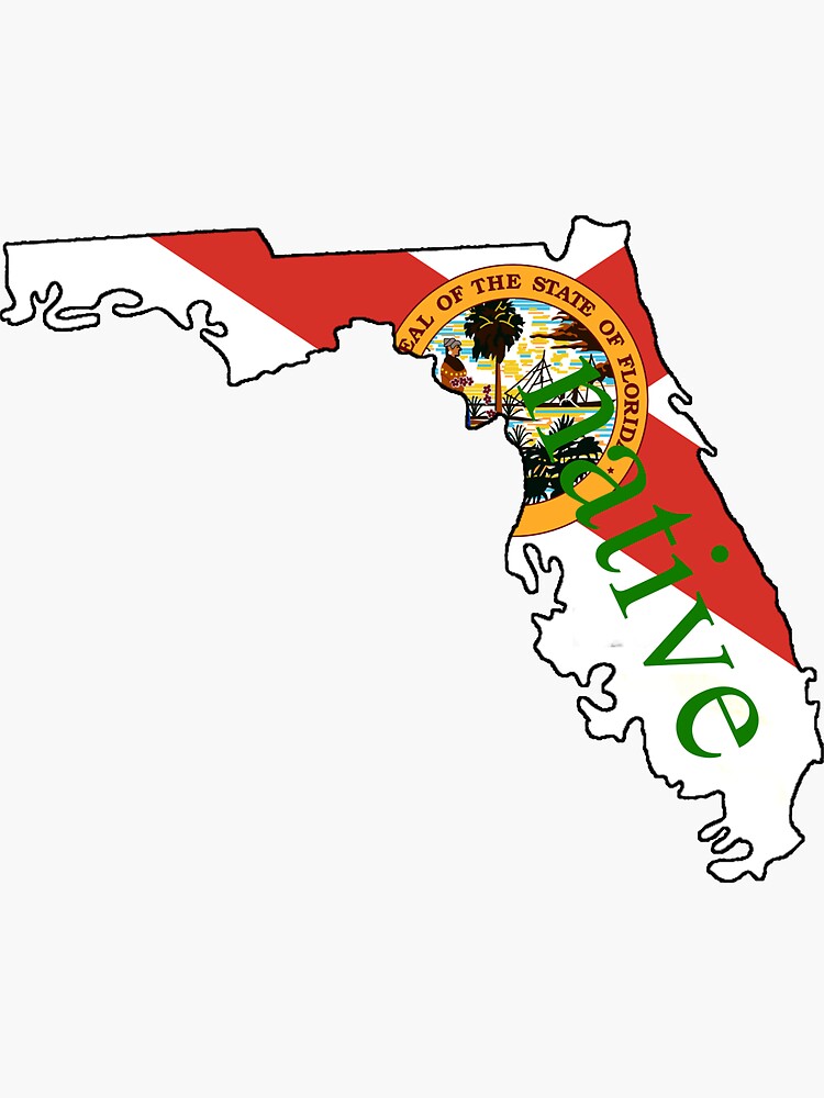 "Native Floridian " Sticker for Sale by PETRIPRINTS Redbubble
