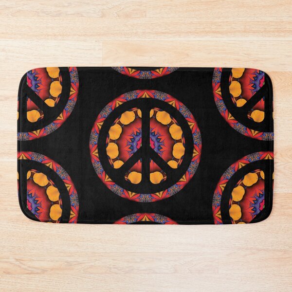 Item preview, CND Peace symbol in orange and red kaleidoscopic flower  designed and sold by effervescence.