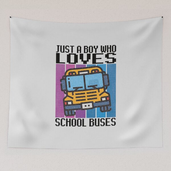 Item preview, Just a boy who loves school buses - funny quote designed and sold by VichallanStudio.