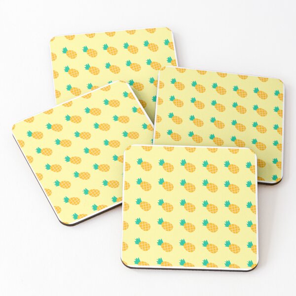 Item preview, seamless pattern fruit with pineapple and yellow background. Cute fresh pineapple isolated on yellow background. Fabric and tile wallpaper. Fashion food and fruit in summer designed and sold by chokchai.