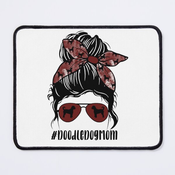 Item preview, Doodle Dog Mom Messy Bun designed and sold by ItsaMomThingLLC.