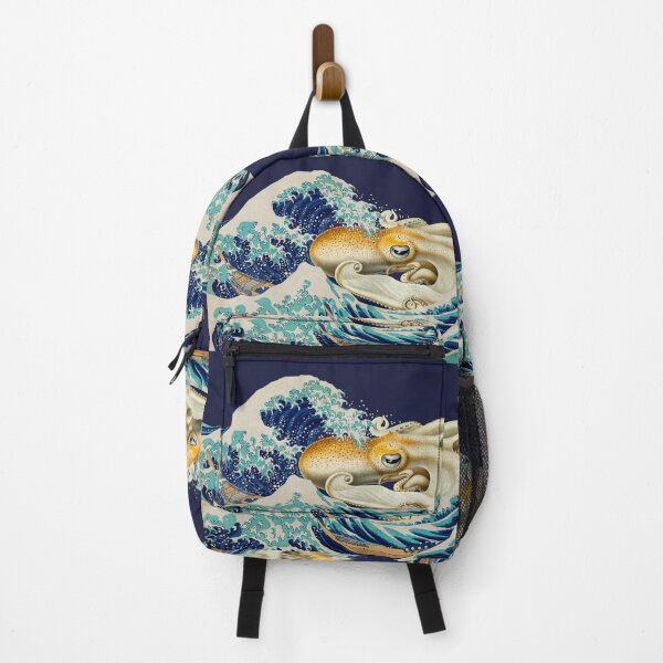 Item preview, Vintage Japanese Hokusai Wave With Giant Octopus Illustration designed and sold by TrulyEpoque.