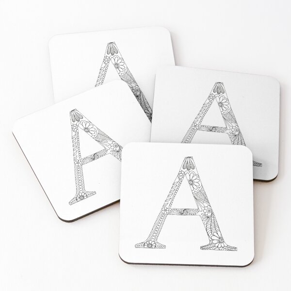 Item preview, Henna Alphabet A / Henna Letter A - Black Henna Line Art designed and sold by Mrs-PenLine.