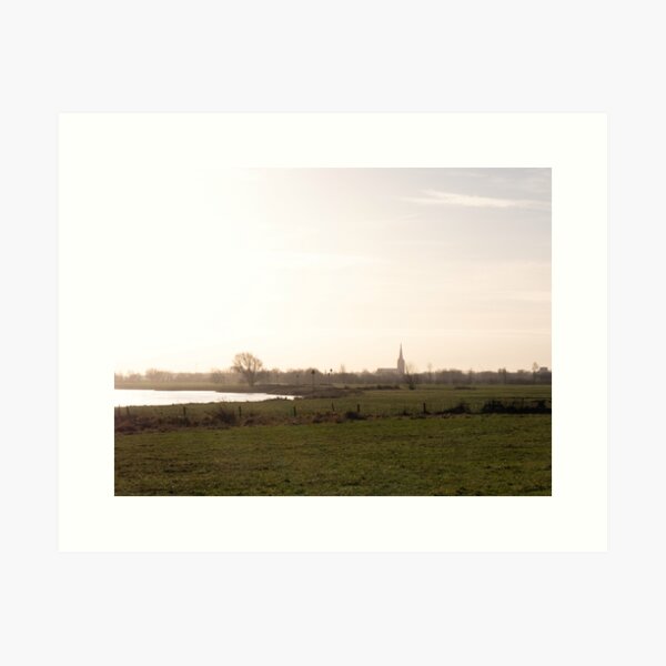 Cold morning at the IJssel, river Art Print