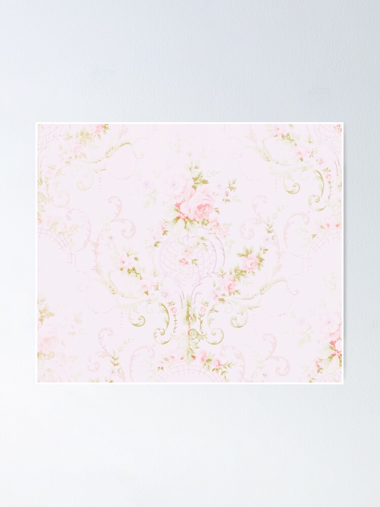 " French Vintage Floral Wallpaper Chateau Versailles Paris" Poster for