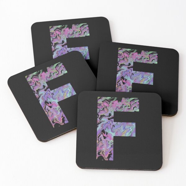 Item preview, Letter F Sticker; Acrylic Pour Effect Pattern Sticker designed and sold by WoollyOrbit2000.