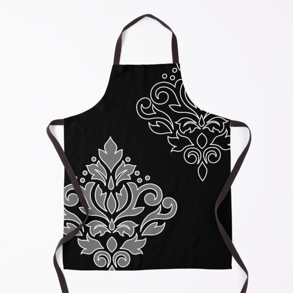 Item preview, Scroll Damask Art I White Line Gray Black designed and sold by NataliePaskell.